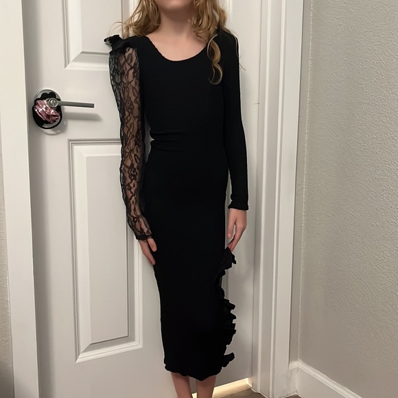 VINTAGE MADONNA LACE BLACK 👗 DRESS - Picture 3 of 17